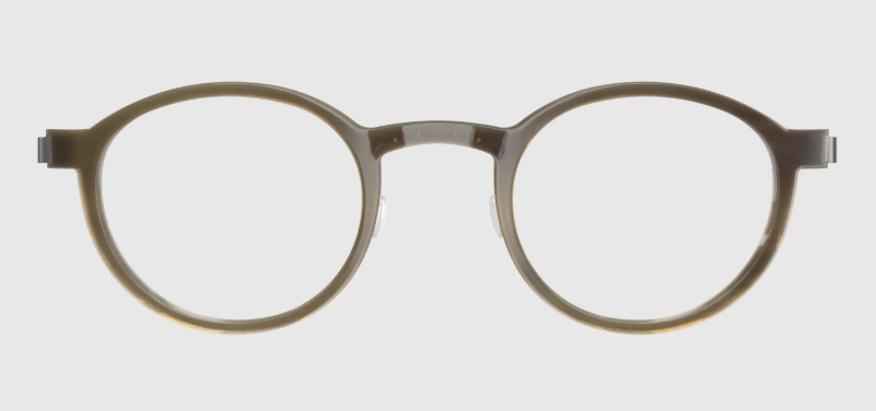 Lindberg Wood and Buffalo Titanium Round Eyeglasses