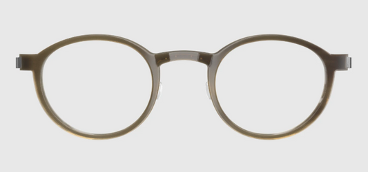 Lindberg Wood and Buffalo Titanium Round Eyeglasses