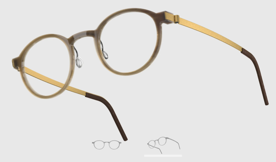 Lindberg Wood and Buffalo Titanium Round Eyeglasses