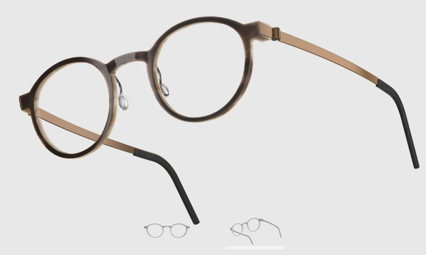 Lindberg Wood and Buffalo Titanium Round Eyeglasses