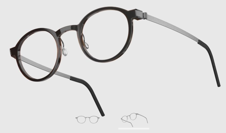 Lindberg Wood and Buffalo Titanium Round Eyeglasses