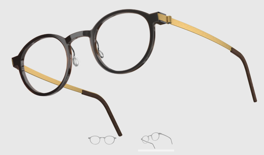 Lindberg Wood and Buffalo Titanium Round Eyeglasses