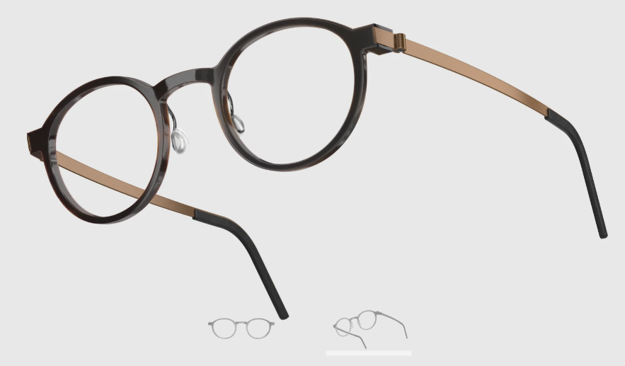 Lindberg Wood and Buffalo Titanium Round Eyeglasses