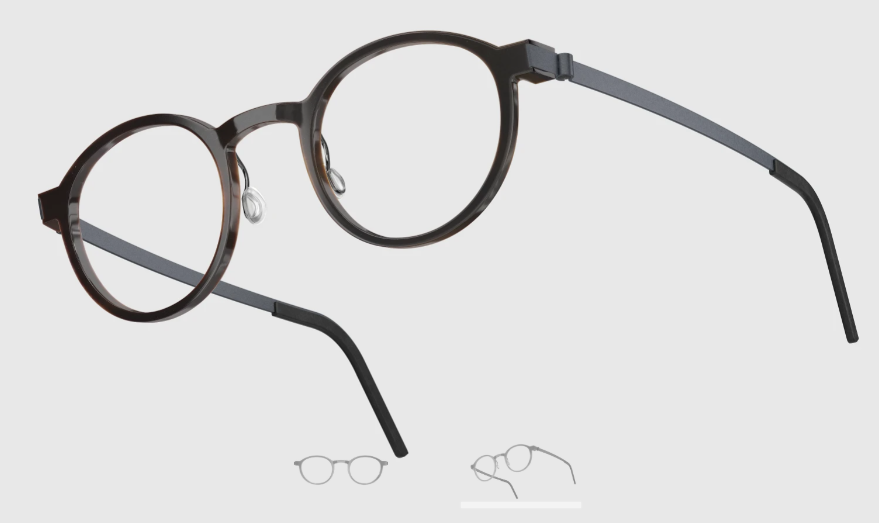 Lindberg Wood and Buffalo Titanium Round Eyeglasses