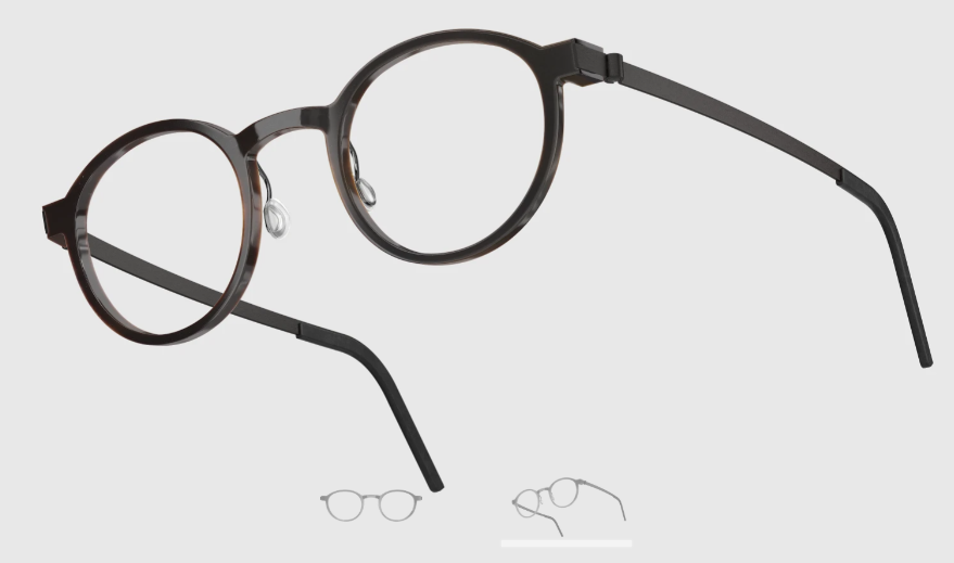 Lindberg Wood and Buffalo Titanium Round Eyeglasses