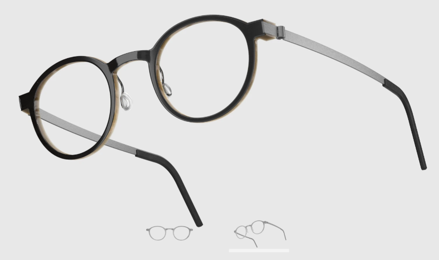 Lindberg Wood and Buffalo Titanium Round Eyeglasses