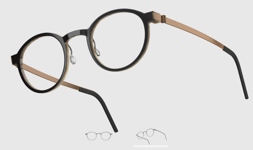 Lindberg Wood and Buffalo Titanium Round Eyeglasses