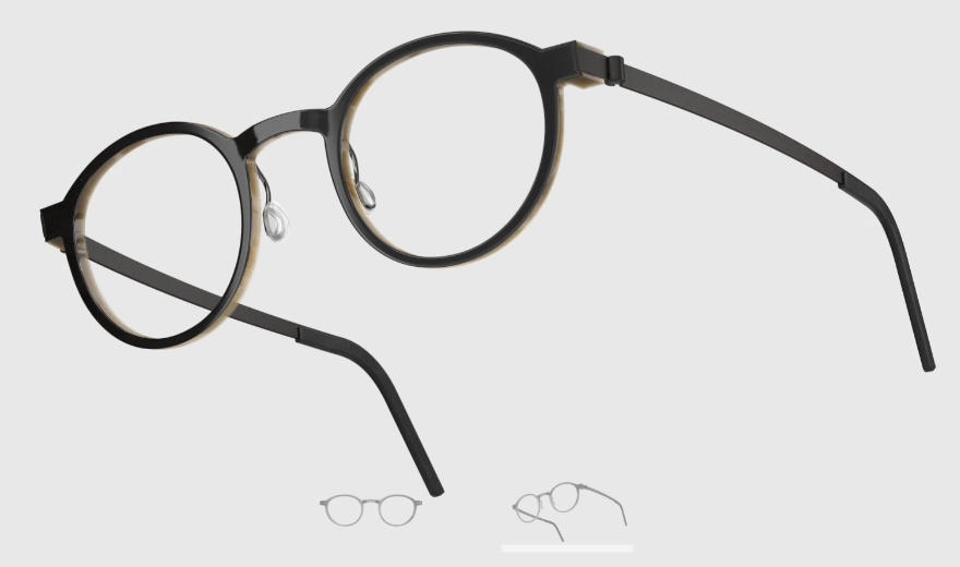 Lindberg Wood and Buffalo Titanium Round Eyeglasses