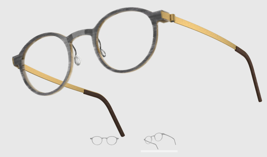 Lindberg Wood and Buffalo Titanium Round Eyeglasses