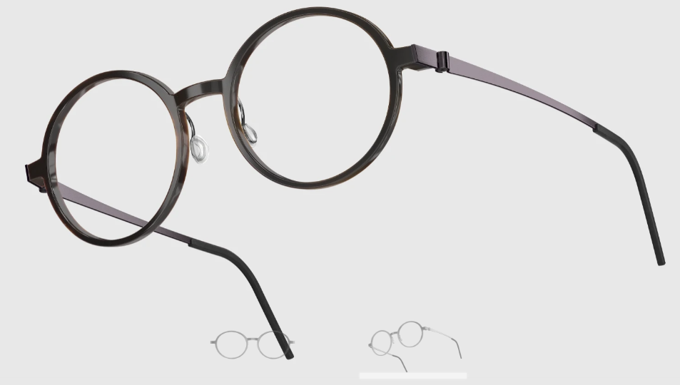 Lindberg Wood and Buffalo Titanium Round Eyeglasses