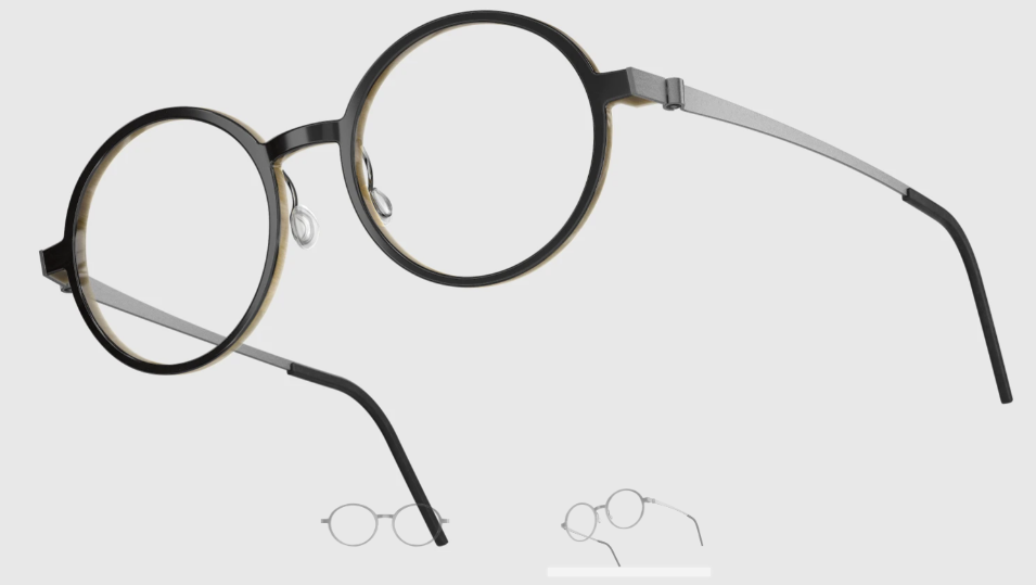 Lindberg Wood and Buffalo Titanium Round Eyeglasses