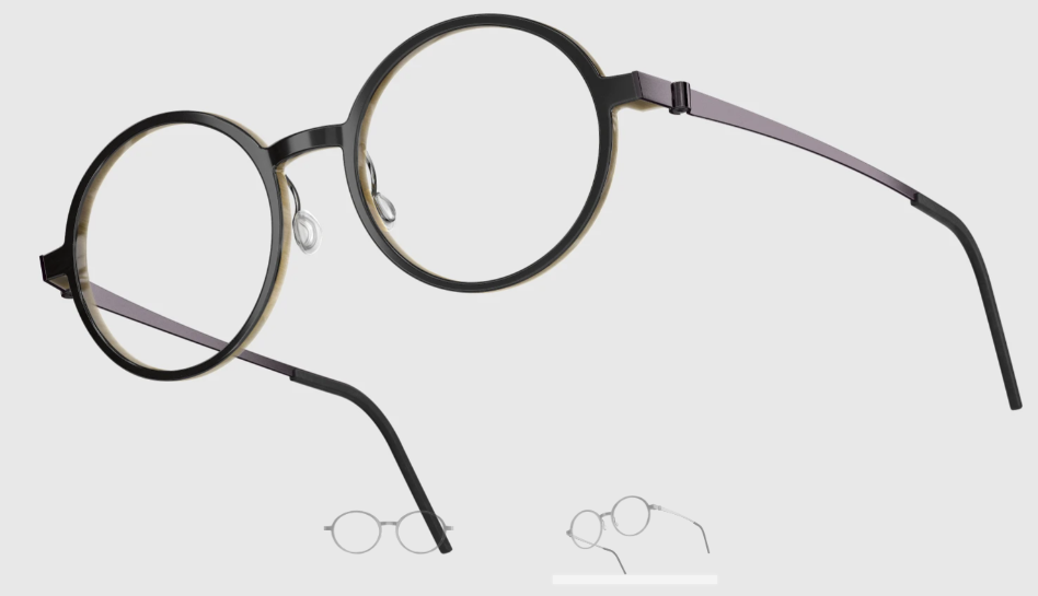 Lindberg Wood and Buffalo Titanium Round Eyeglasses