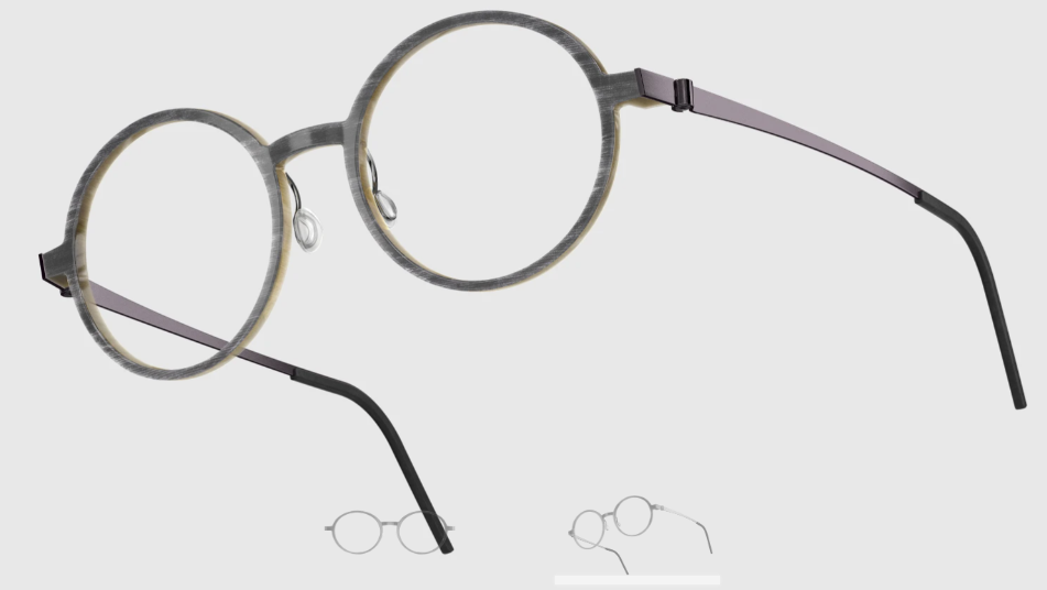 Lindberg Wood and Buffalo Titanium Round Eyeglasses