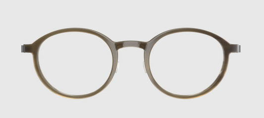 Lindberg Wood and Buffalo Titanium Round Eyeglasses