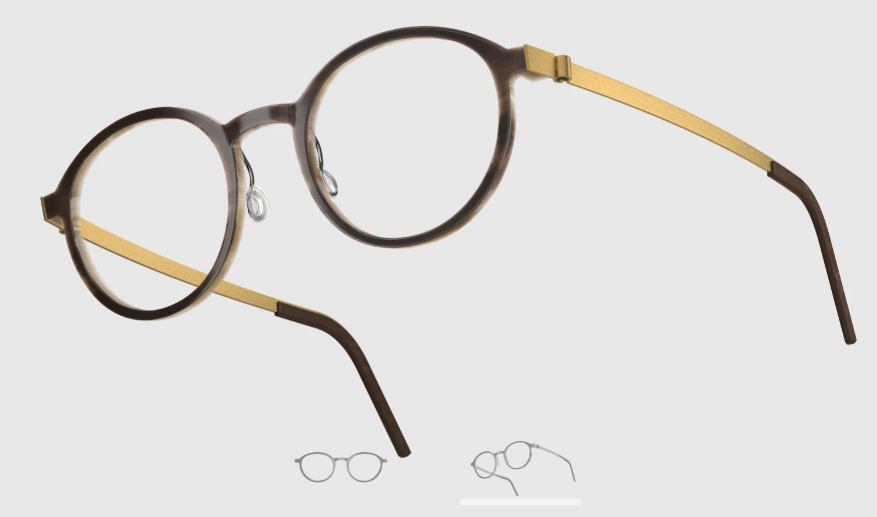 Lindberg Wood and Buffalo Titanium Round Eyeglasses