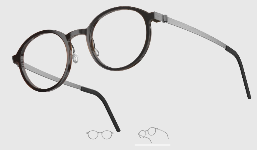 Lindberg Wood and Buffalo Titanium Round Eyeglasses