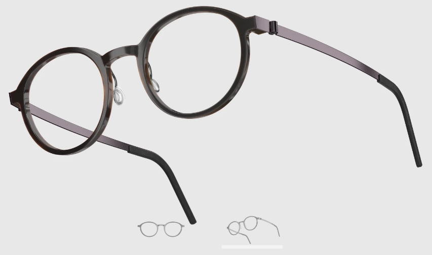 Lindberg Wood and Buffalo Titanium Round Eyeglasses