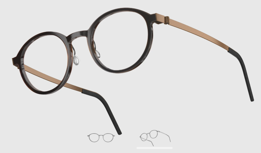 Lindberg Wood and Buffalo Titanium Round Eyeglasses