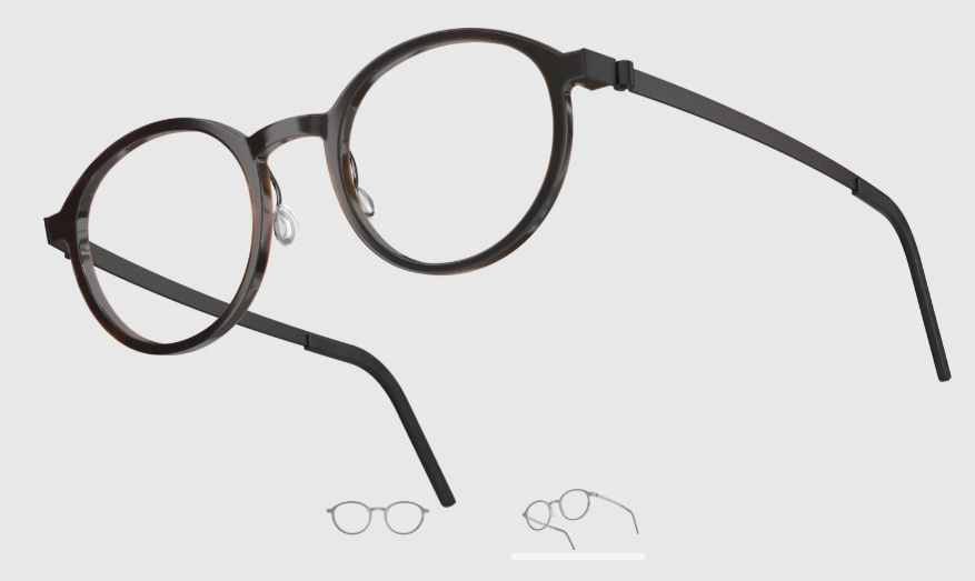 Lindberg Wood and Buffalo Titanium Round Eyeglasses