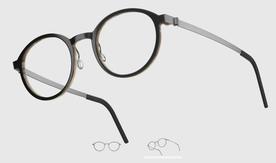 Lindberg Wood and Buffalo Titanium Round Eyeglasses