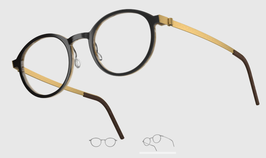 Lindberg Wood and Buffalo Titanium Round Eyeglasses