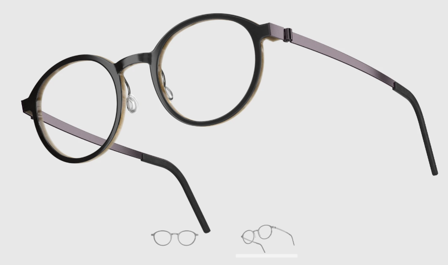 Lindberg Wood and Buffalo Titanium Round Eyeglasses