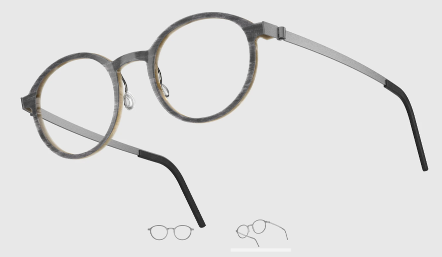 Lindberg Wood and Buffalo Titanium Round Eyeglasses