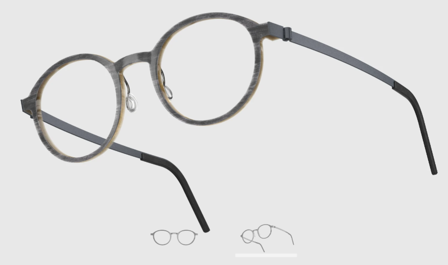 Lindberg Wood and Buffalo Titanium Round Eyeglasses