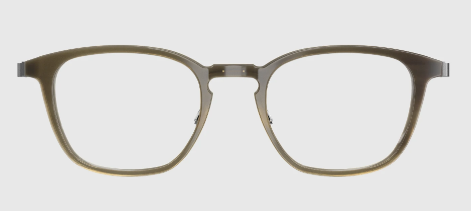 Lindberg Wood and Buffalo Titanium Square Eyeglasses