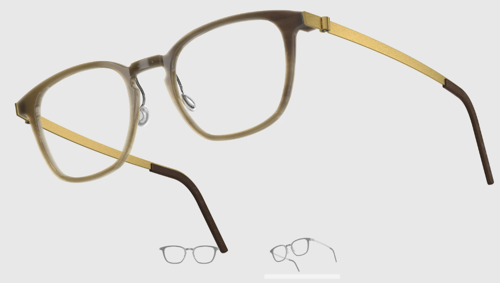 Lindberg Wood and Buffalo Titanium Square Eyeglasses