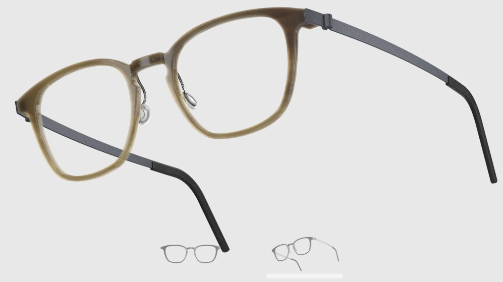 Lindberg Wood and Buffalo Titanium Square Eyeglasses