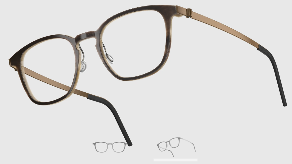 Lindberg Wood and Buffalo Titanium Square Eyeglasses