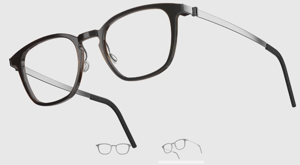 Lindberg Wood and Buffalo Titanium Square Eyeglasses