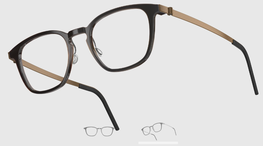 Lindberg Wood and Buffalo Titanium Square Eyeglasses