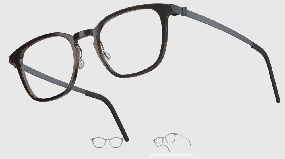 Lindberg Wood and Buffalo Titanium Square Eyeglasses