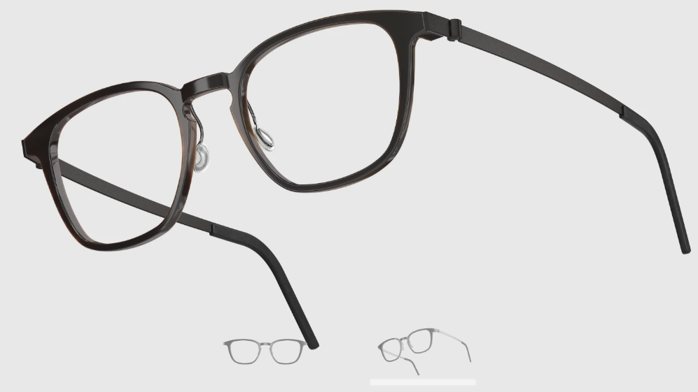 Lindberg Wood and Buffalo Titanium Square Eyeglasses