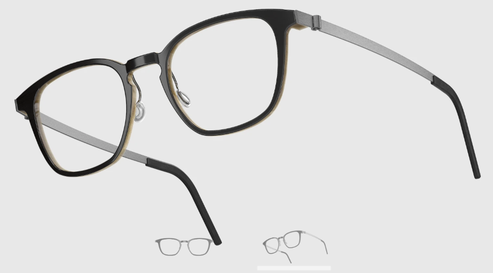 Lindberg Wood and Buffalo Titanium Square Eyeglasses