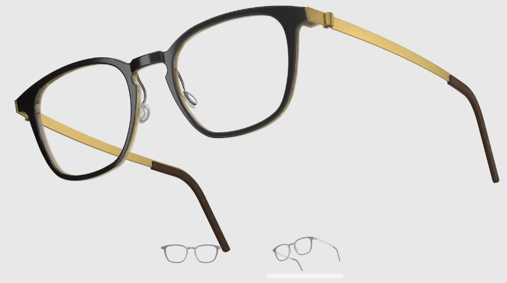 Lindberg Wood and Buffalo Titanium Square Eyeglasses