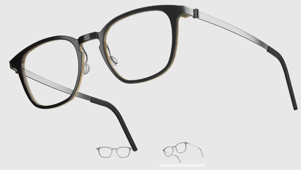 Lindberg Wood and Buffalo Titanium Square Eyeglasses