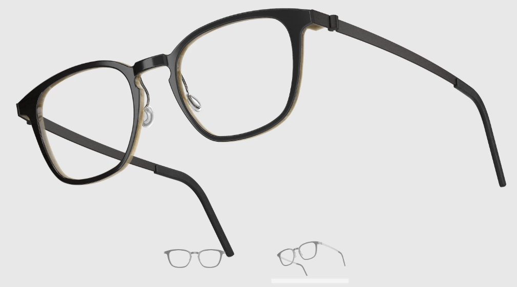 Lindberg Wood and Buffalo Titanium Square Eyeglasses