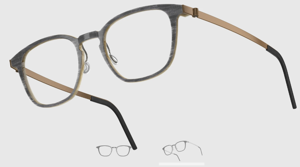 Lindberg Wood and Buffalo Titanium Square Eyeglasses