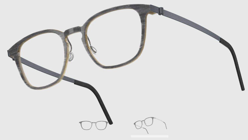 Lindberg Wood and Buffalo Titanium Square Eyeglasses