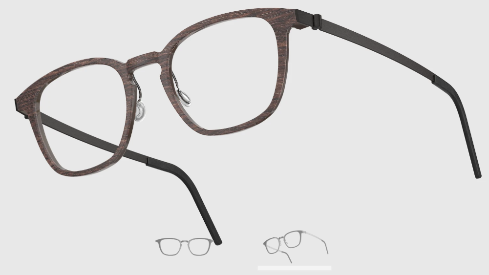 Lindberg Wood and Buffalo Titanium Square Eyeglasses