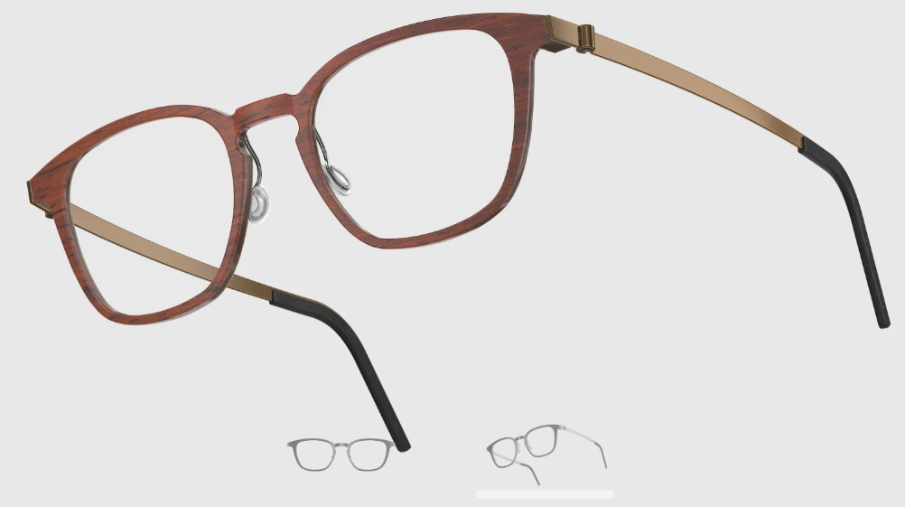 Lindberg Wood and Buffalo Titanium Square Eyeglasses