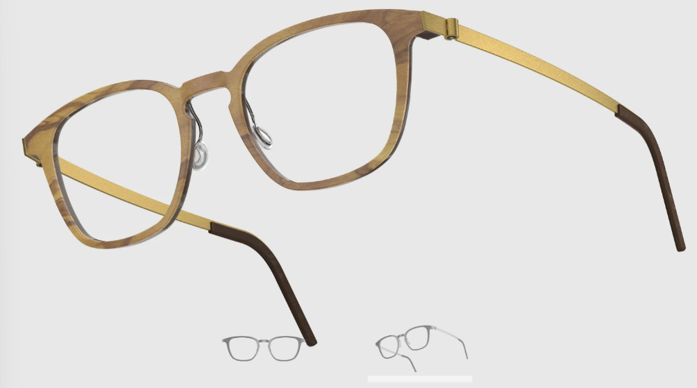 Lindberg Wood and Buffalo Titanium Square Eyeglasses