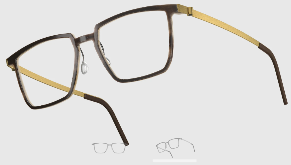 Lindberg Wood and Buffalo Titanium Rectangular Eyeglasses