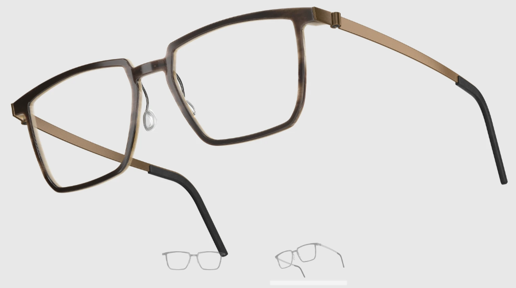 Lindberg Wood and Buffalo Titanium Rectangular Eyeglasses