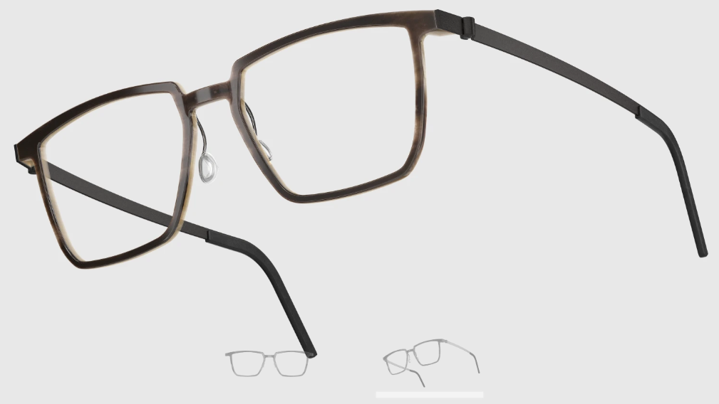 Lindberg Wood and Buffalo Titanium Rectangular Eyeglasses