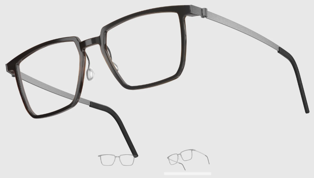 Lindberg Wood and Buffalo Titanium Rectangular Eyeglasses