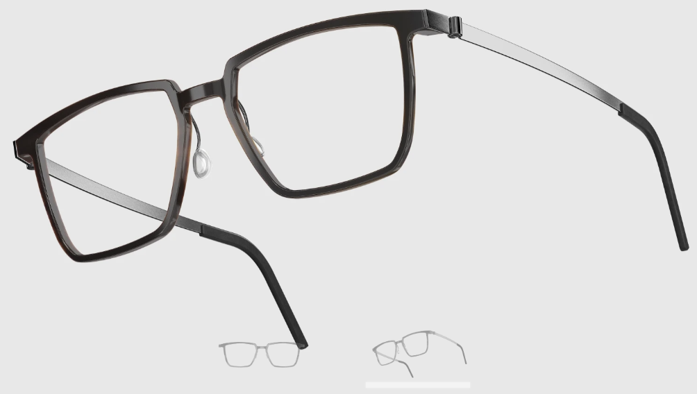 Lindberg Wood and Buffalo Titanium Rectangular Eyeglasses